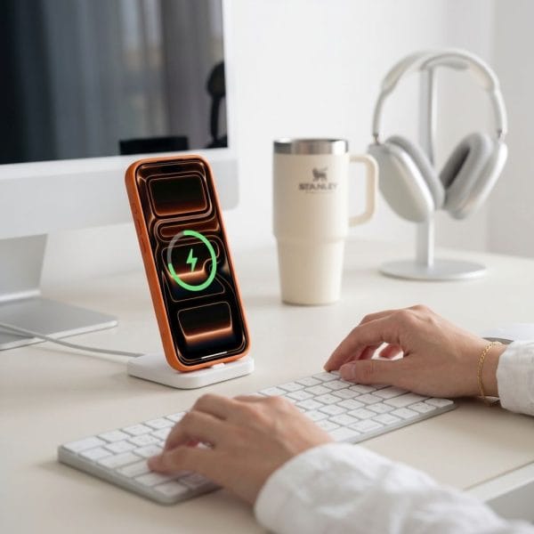 Θήκη iPhone 17 Pro / 18 Pro Tech-Protect MagMat MagSafe CC Cosmic Orange / Clear - Image 9