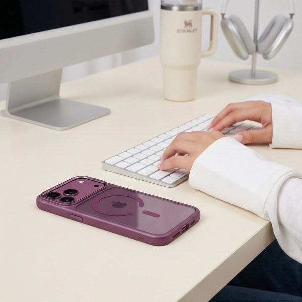 Θήκη iPhone 17 Pro / 18 Pro Tech-Protect MagMat MagSafe CC Dark Cherry / Clear - Image 5