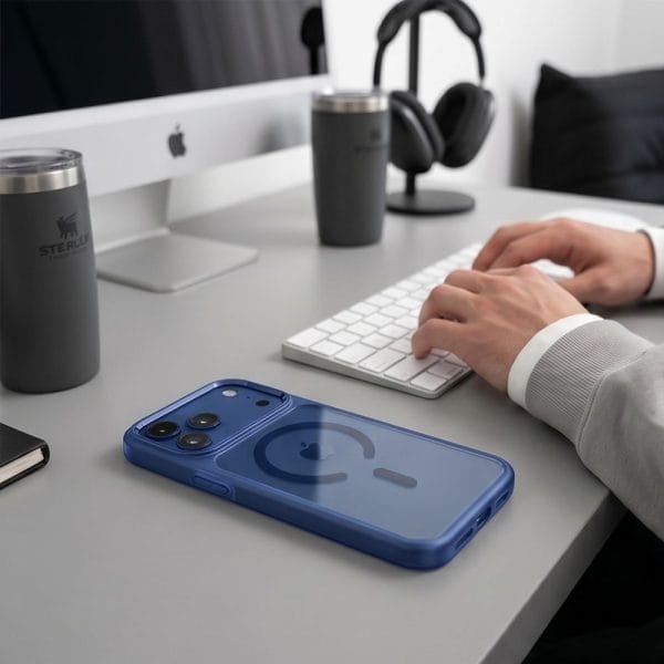 Θήκη iPhone 17 Pro / 18 Pro Tech-Protect MagMat MagSafe CC Deep Blue / Clear - Image 5