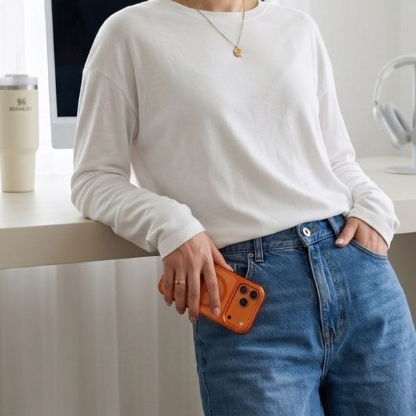 Θήκη iPhone 17 Pro Max / 18 Pro Max Tech-Protect MagMat MagSafe CC Cosmic Orange / Clear - Image 7