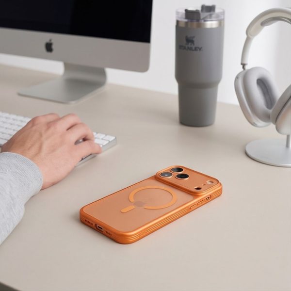 Θήκη iPhone 17 Pro Max / 18 Pro Max Tech-Protect MagPrime MagSafe CC Matte Cosmic Orange - Image 8