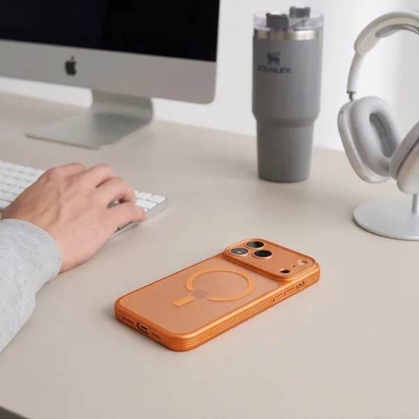 Θήκη iPhone 18 Pro Max / 17 Pro Max Tech-Protect MagPrime MagSafe CC Matte Cosmic Orange - Image 8