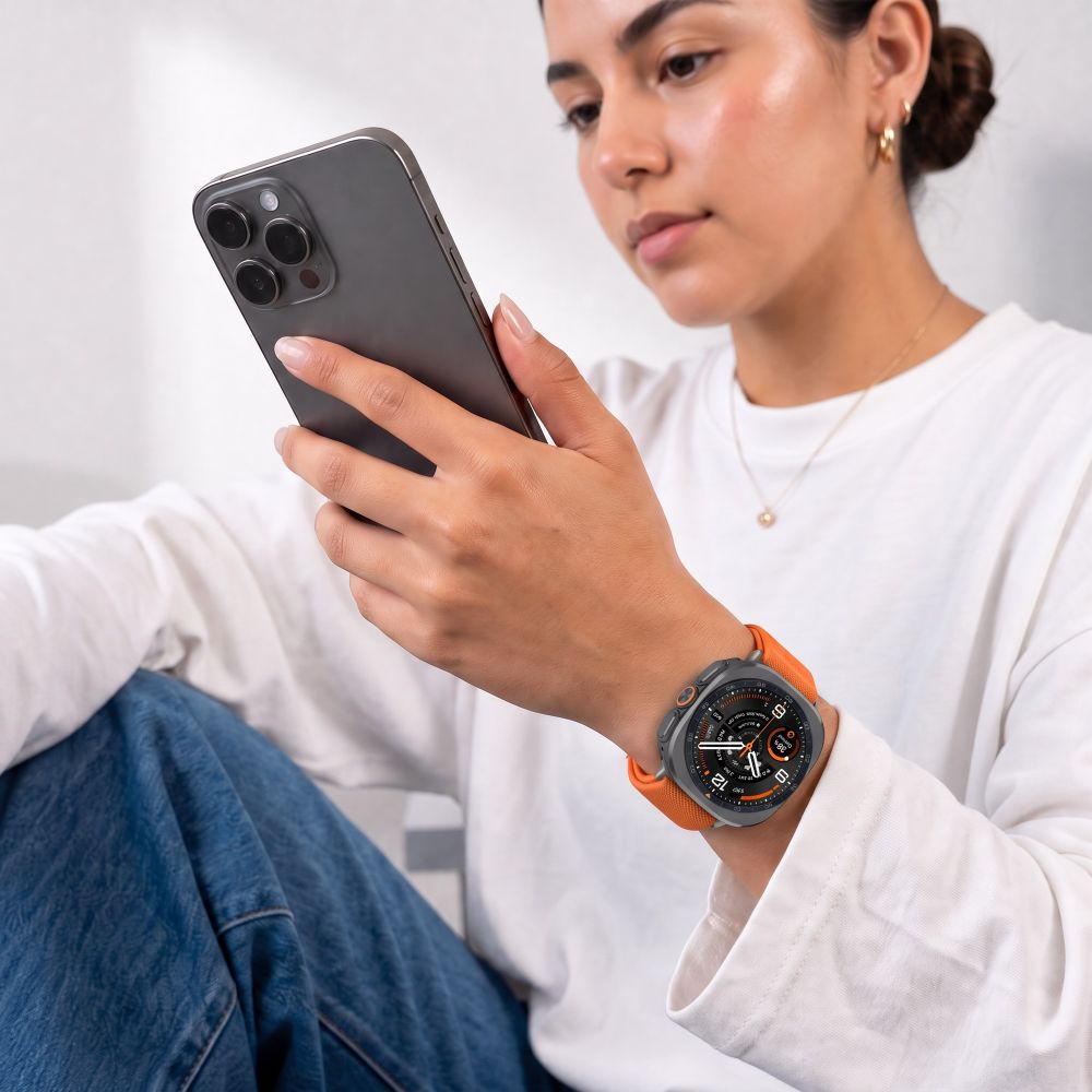 Λουράκι Samsung Galaxy Watch Ultra / Ultra 2 47mm (2024–2026) Tech-Protect Nylon Clasp Orange - Image 3