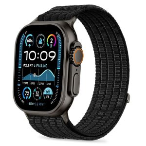 Μαύρο λουράκι Apple Watch 44 45 46 49mm Tech-Protect Nylon