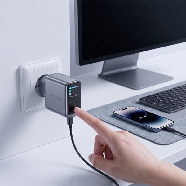 Φορτιστής GaN 100W 3 Θυρών Tech-Protect PowerVision NC100W-GaN PD / QC3.0 Dark Grey - Image 7