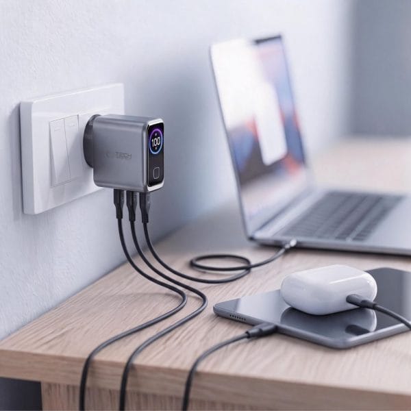 Φορτιστής GaN 100W 3 Θυρών Tech-Protect PowerVision NC100W-GaN PD / QC3.0 Dark Grey - Image 8