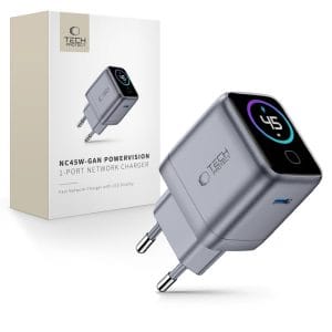 Φορτιστής USB-C GaN 45W Tech-Protect PowerVision NC45W-GaN Dark Grey
