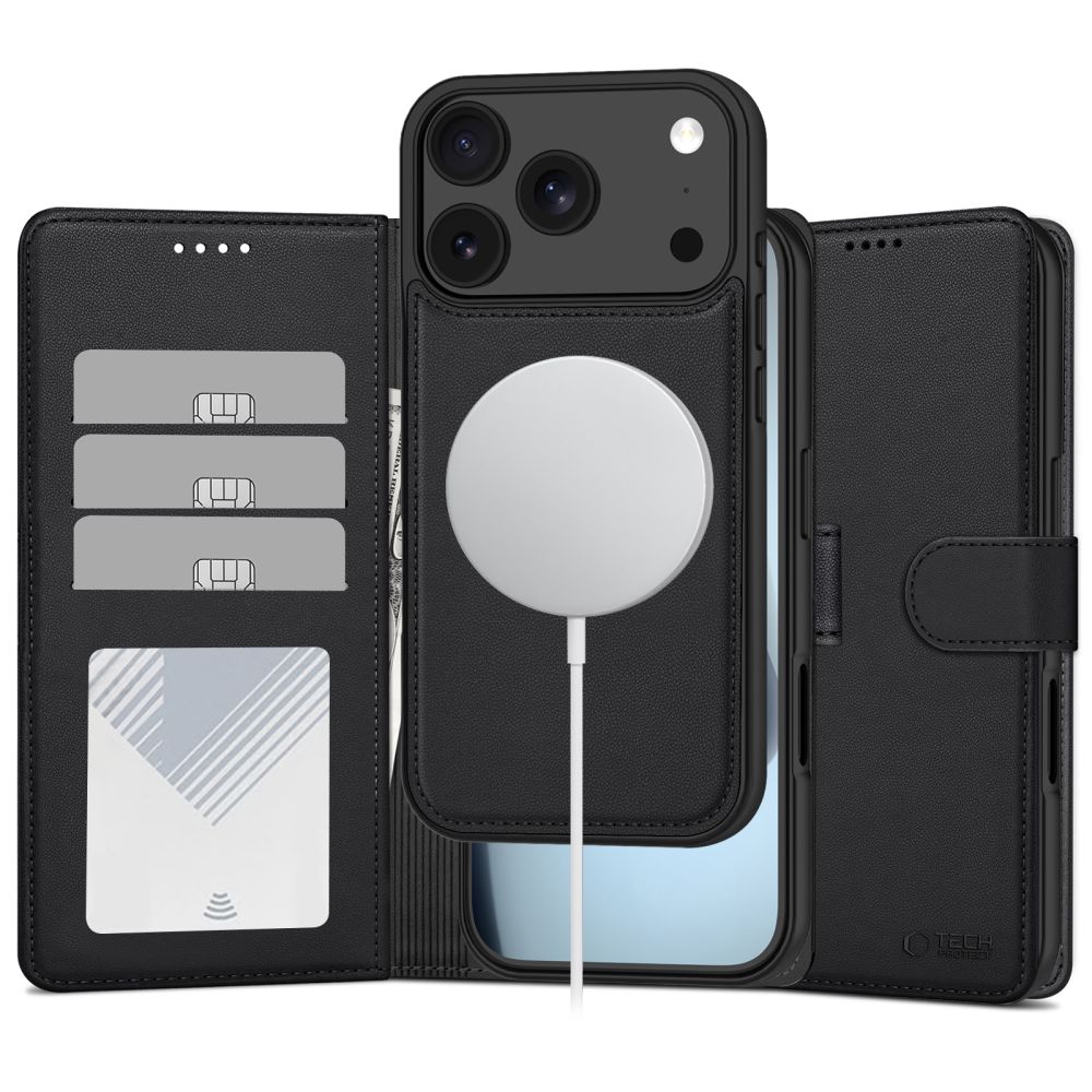 Θήκη Πορτοφόλι iPhone 17 Pro / 18 Pro Tech-Protect Wallet MagSafe Matte Black