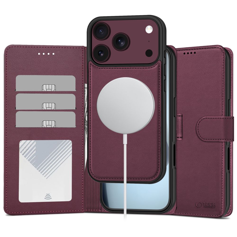 Θήκη Πορτοφόλι iPhone 17 Pro / 18 Pro Tech-Protect Wallet MagSafe Mulberry