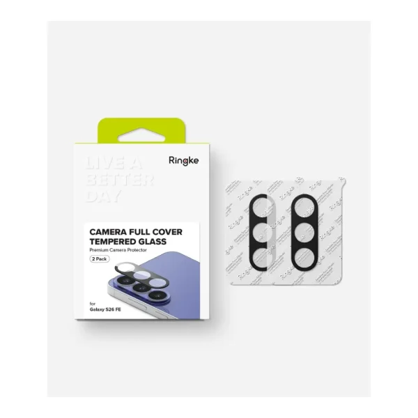 Τζάμι Προστασίας Κάμερας Samsung Galaxy S26 FE Ringke Camera Full Cover 2-Pack Black - Image 8