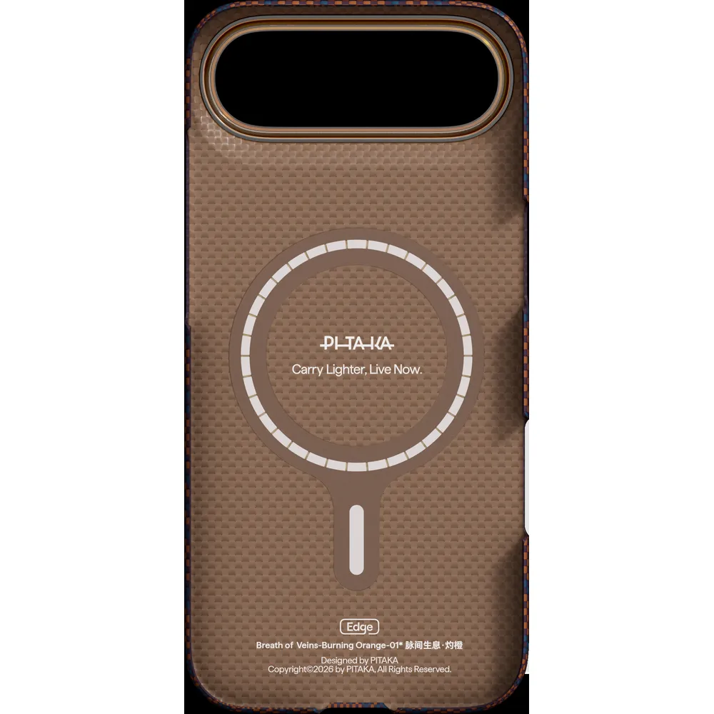Θήκη iPhone Air PITAKA Edge Breath of Veins MagSafe Burning Orange (BV1701A) - Image 3