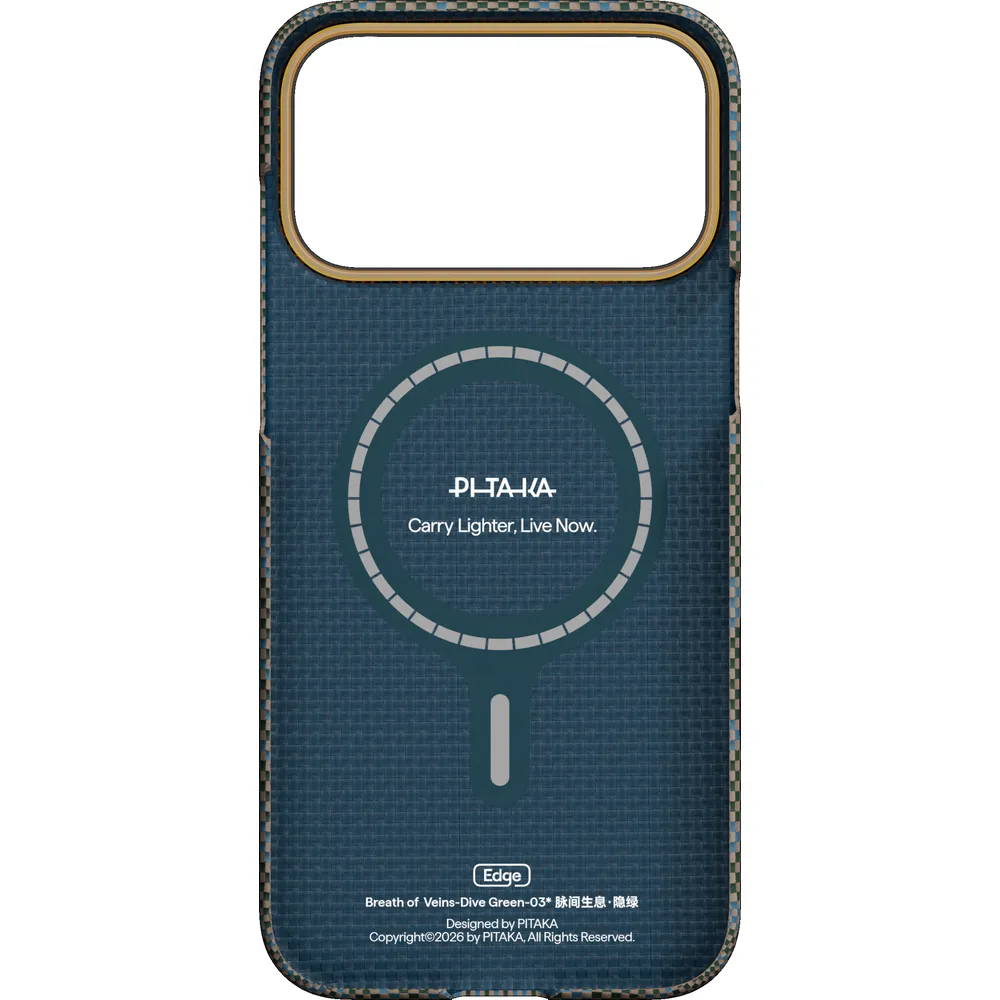Θήκη iPhone 17 Pro Max PITAKA Edge Breath of Veins MagSafe Dive Green (BV1703PM) - Image 3