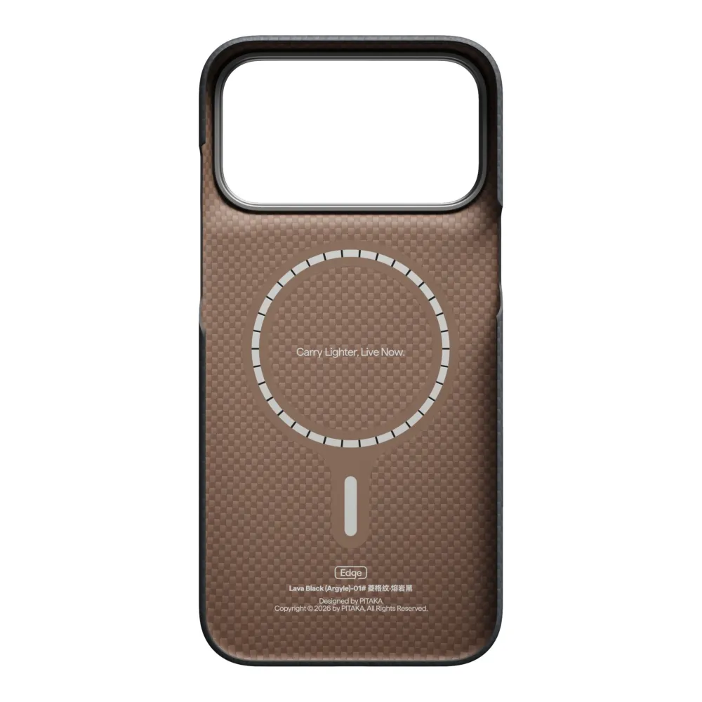 Θήκη iPhone 18 Pro Max Pitaka Edge Case Argyle MagSafe Basalt Black - Image 3