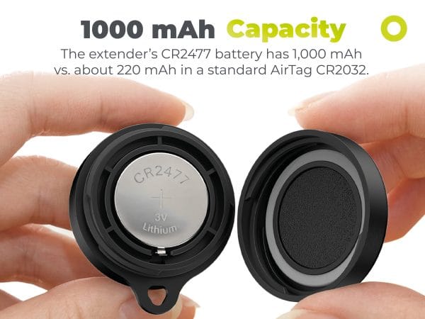 Mobile Origin AirTag Battery Extender A8 Black with Battery CR2477