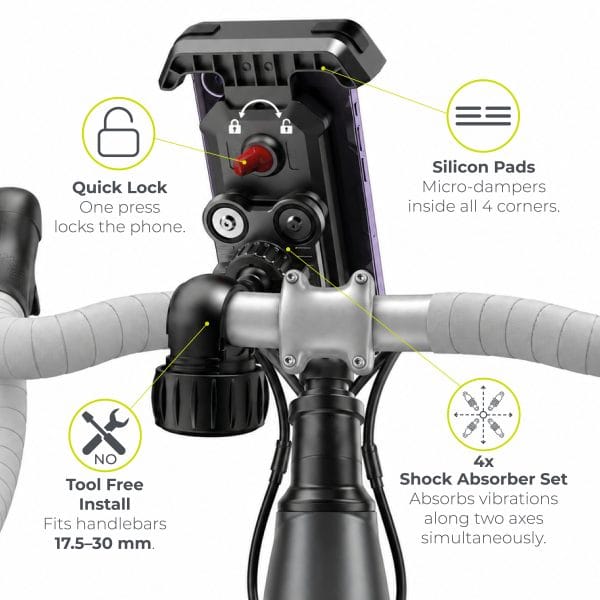 Mobile Origin Bike Phone Holder B1 with Anti-Shock & Vibration Reduction