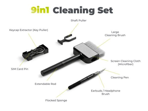 Mobile Origin Cleaning Brush Kit 9in1 CL3