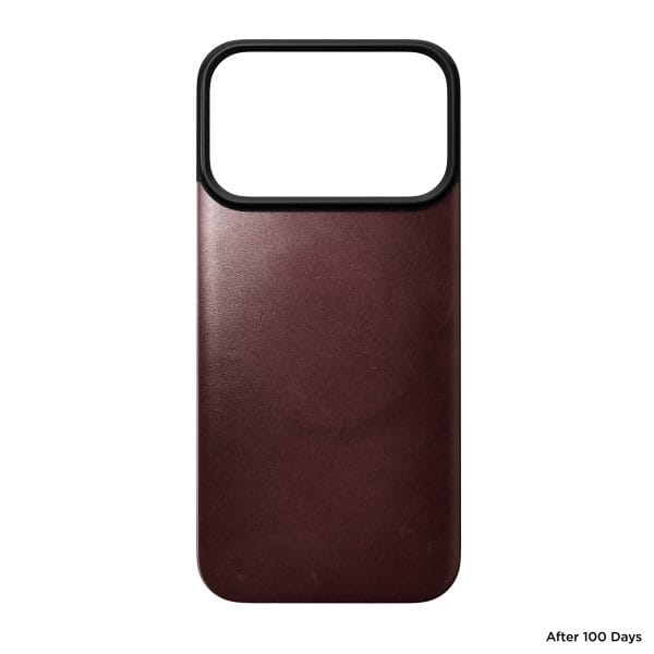 Nomad Magnetic Leather Back burgundy (Horween) Magsafe - iPhone 18 Pro/17 Pro