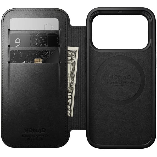 Nomad Modern Leather Folio black (Horween) - iPhone 18 Pro/17 Pro
