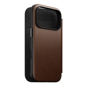 Θήκη πορτοφόλι iPhone 18 Pro 17 Pro Nomad Modern Leather Folio MagSafe Brown Camino