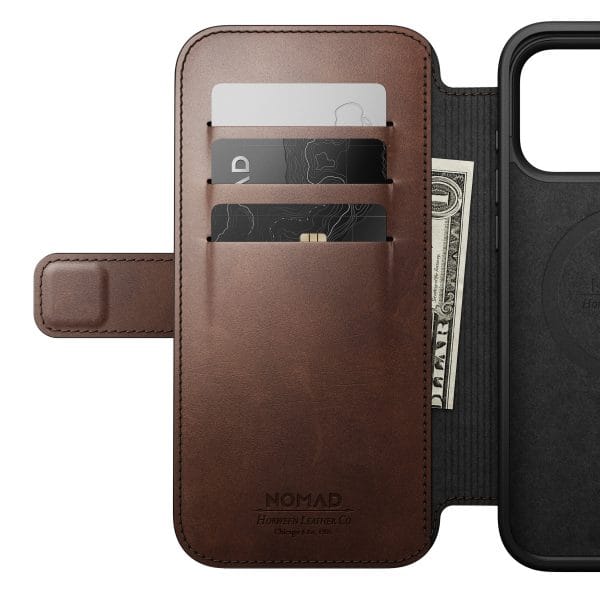 Nomad Modern Leather Folio rustic brown (Horween) - iPhone 18 Pro Max/17 Pro Max