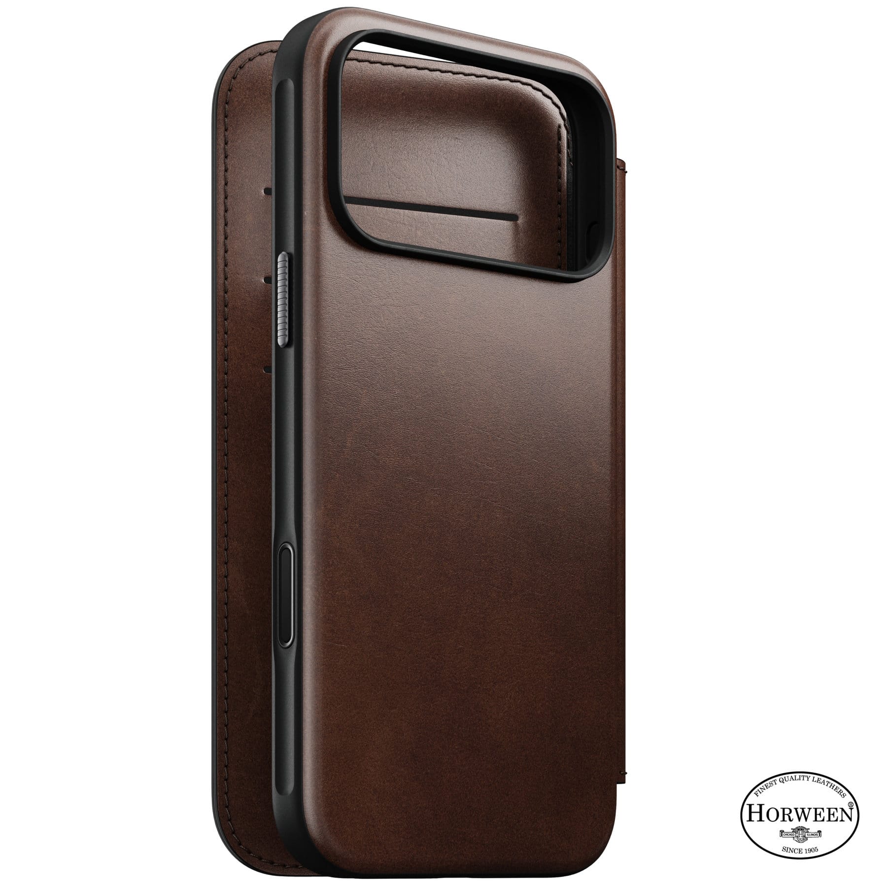 Θήκη Πορτοφόλι iPhone 18 Pro Max / 17 Pro Max Nomad Modern Leather Folio Rustic Brown Horween