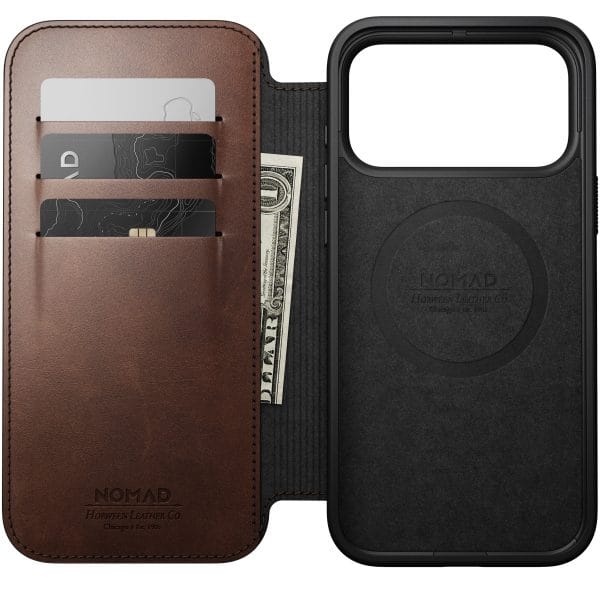 Nomad Modern Leather Folio rustic brown (Horween) - iPhone 18 Pro Max/17 Pro Max