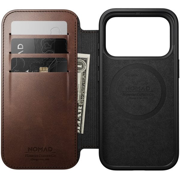 Nomad Modern Leather Folio rustic brown (Horween) - iPhone 18 Pro/17 Pro
