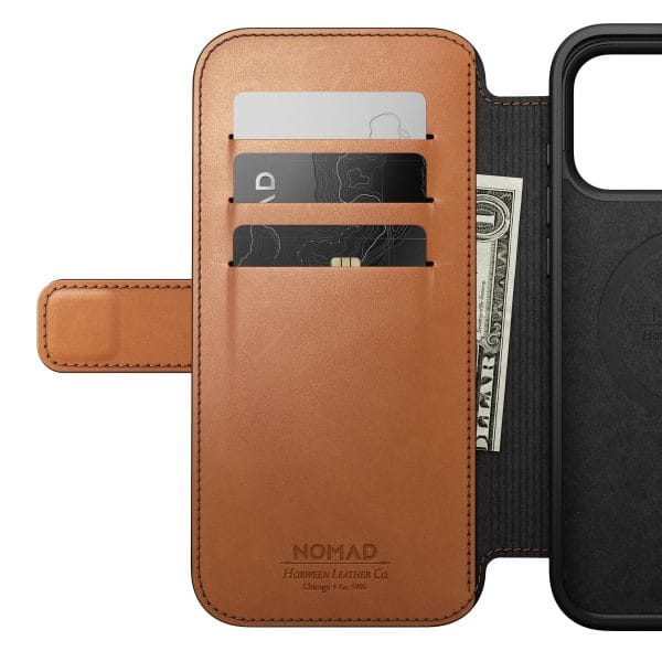 Nomad Modern Leather Folio saddle (Horween) - iPhone 18 Pro Max/17 Pro Max