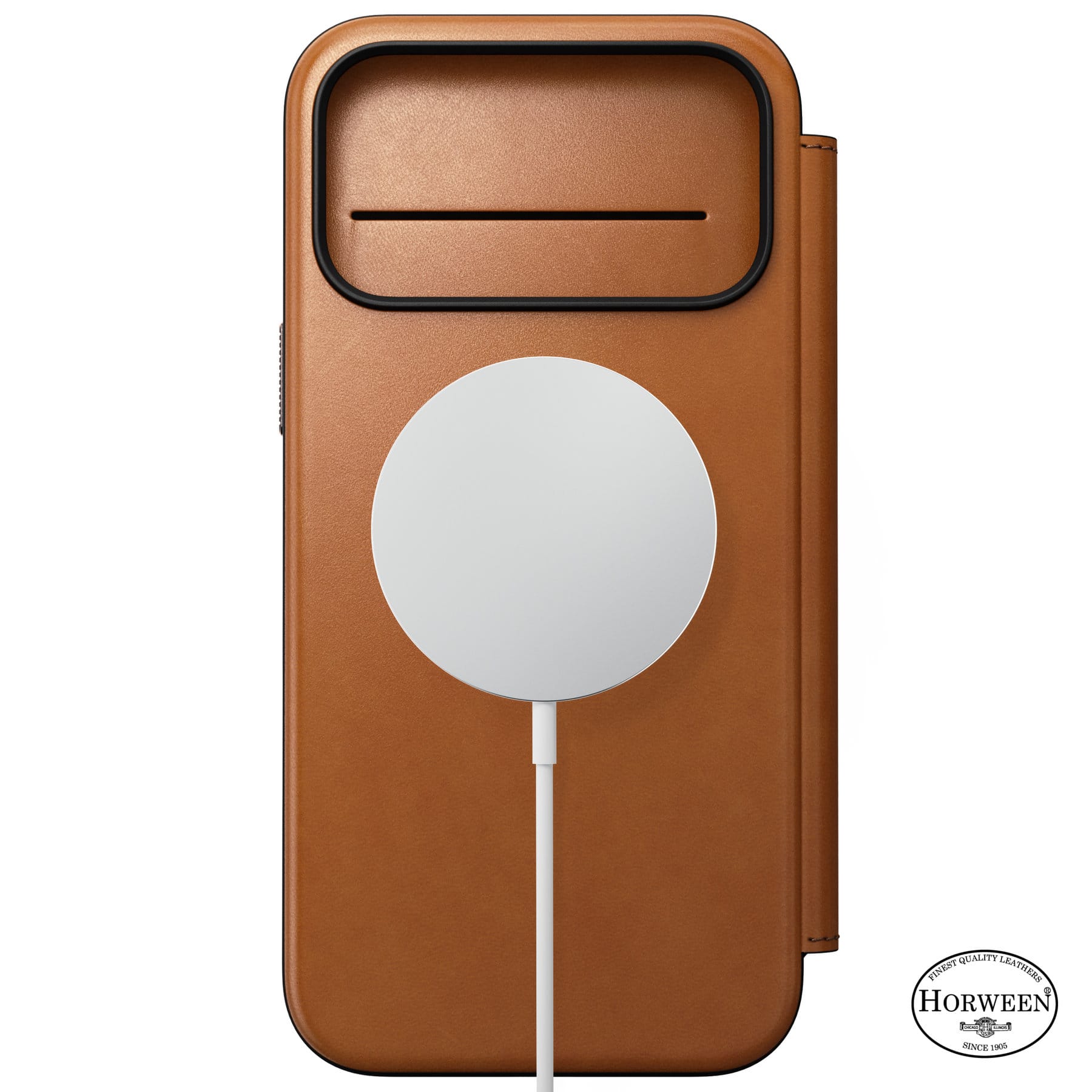 Nomad Modern Leather Folio saddle (Horween) - iPhone 18 Pro Max/17 Pro Max
