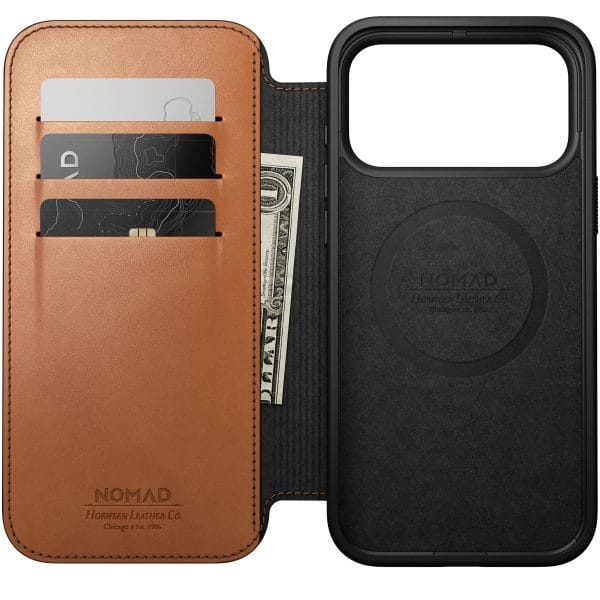 Nomad Modern Leather Folio saddle (Horween) - iPhone 18 Pro Max/17 Pro Max