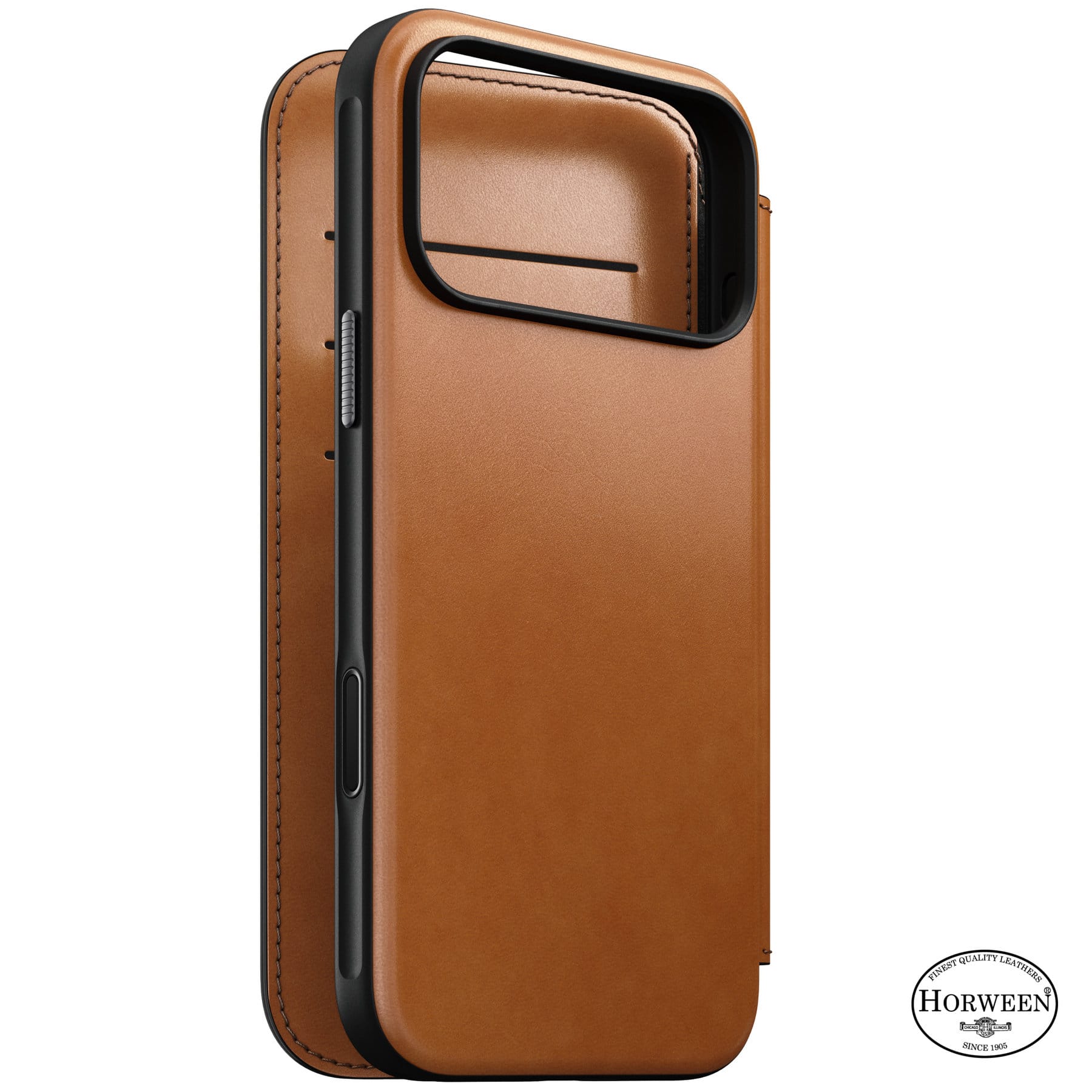 Θήκη Πορτοφόλι iPhone 18 Pro Max / 17 Pro Max Nomad Modern Leather Folio Saddle Horween