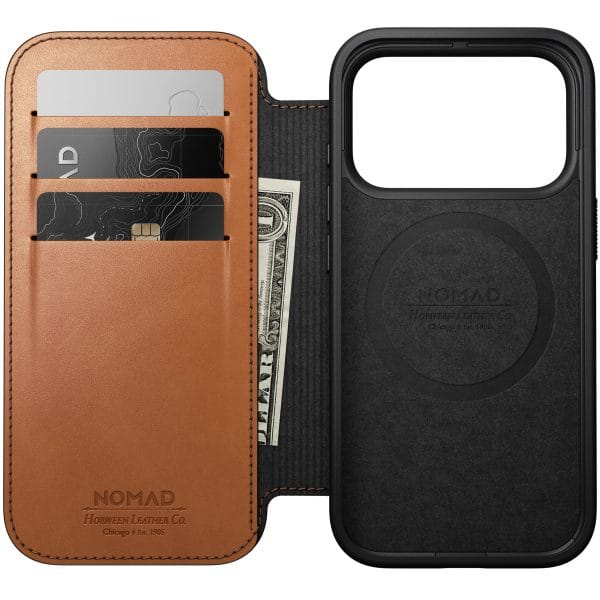 Nomad Modern Leather Folio saddle (Horween) - iPhone 18 Pro/17 Pro