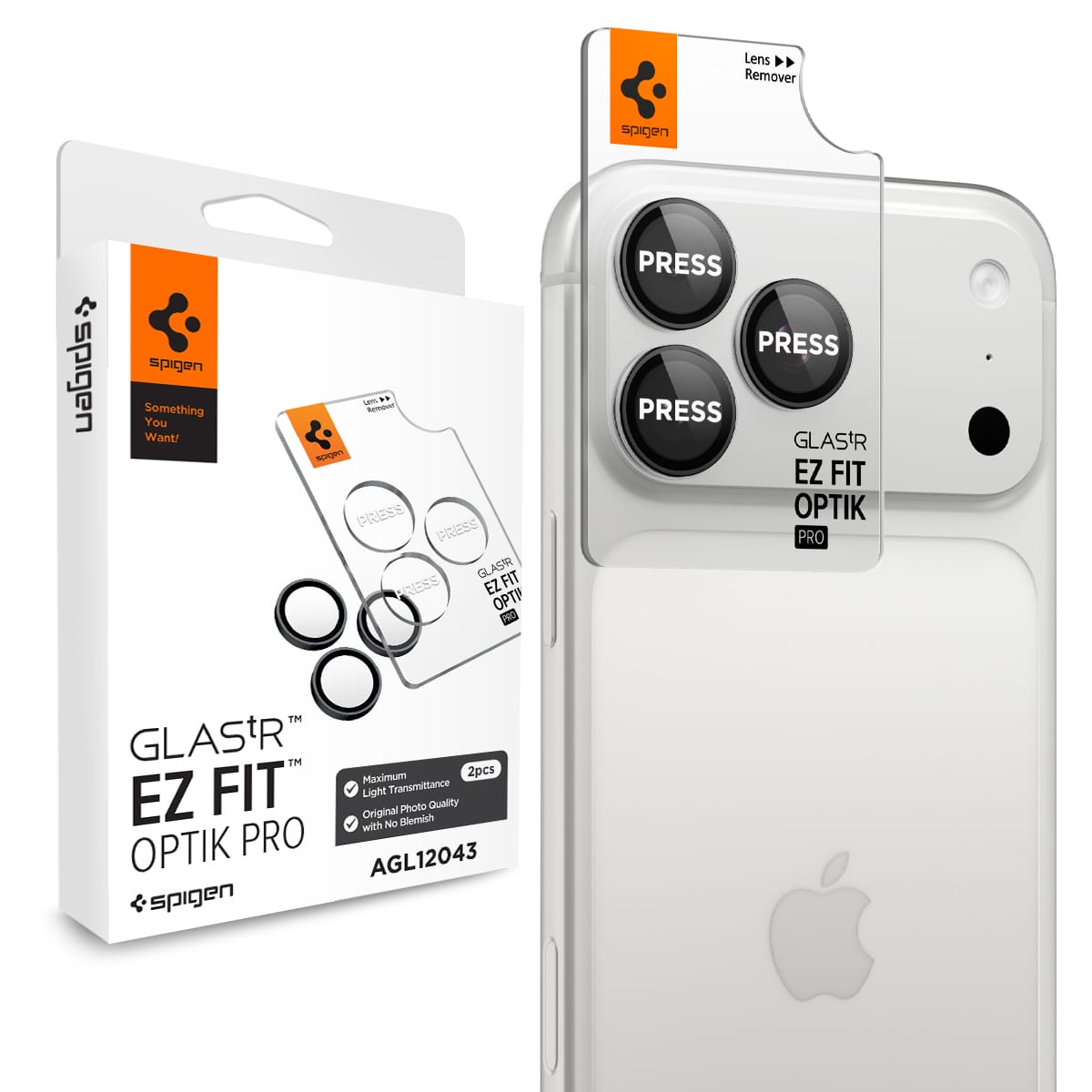 Τζάμι Προστασίας Κάμερας iPhone 18 Pro Max / 18 Pro Spigen Optik Pro EZ Fit 2-Pack Dark Gray AGL12043