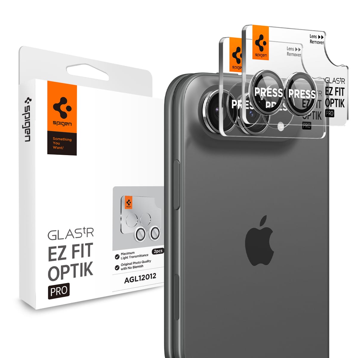 Τζάμι Προστασίας Κάμερας iPhone Duo Spigen Optik Pro EZ Fit 2-Pack Star White AGL12012