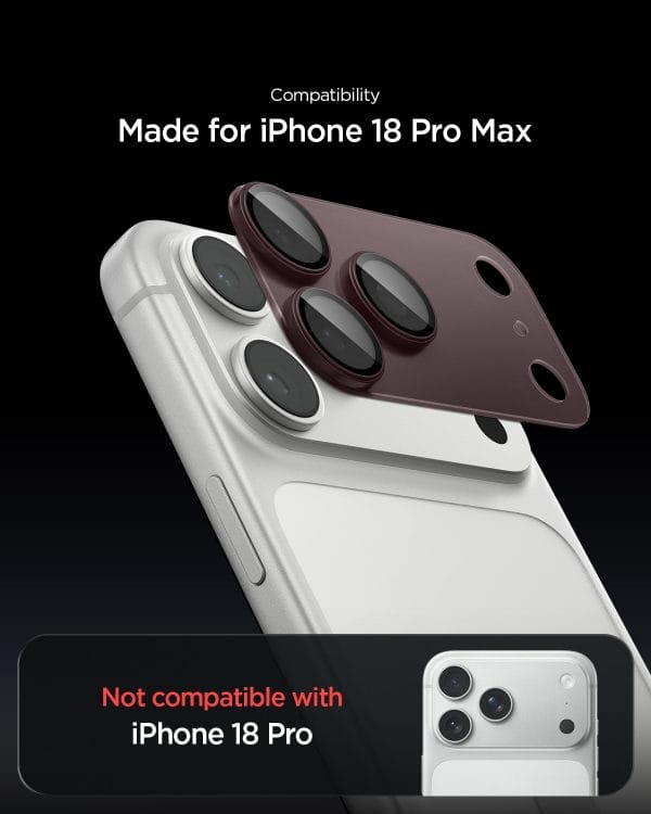 Spigen Glass tR EZ Fit Optik Pro XL 1 Pack dark cherry - iPhone 18 Pro Max