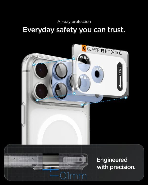 Spigen Glass tR EZ Fit Optik Pro XL 1 Pack light blue - iPhone 18 Pro Max