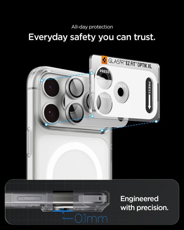 Spigen Glass tR EZ Fit Optik Pro XL 1 Pack silver - iPhone 18 Pro Max