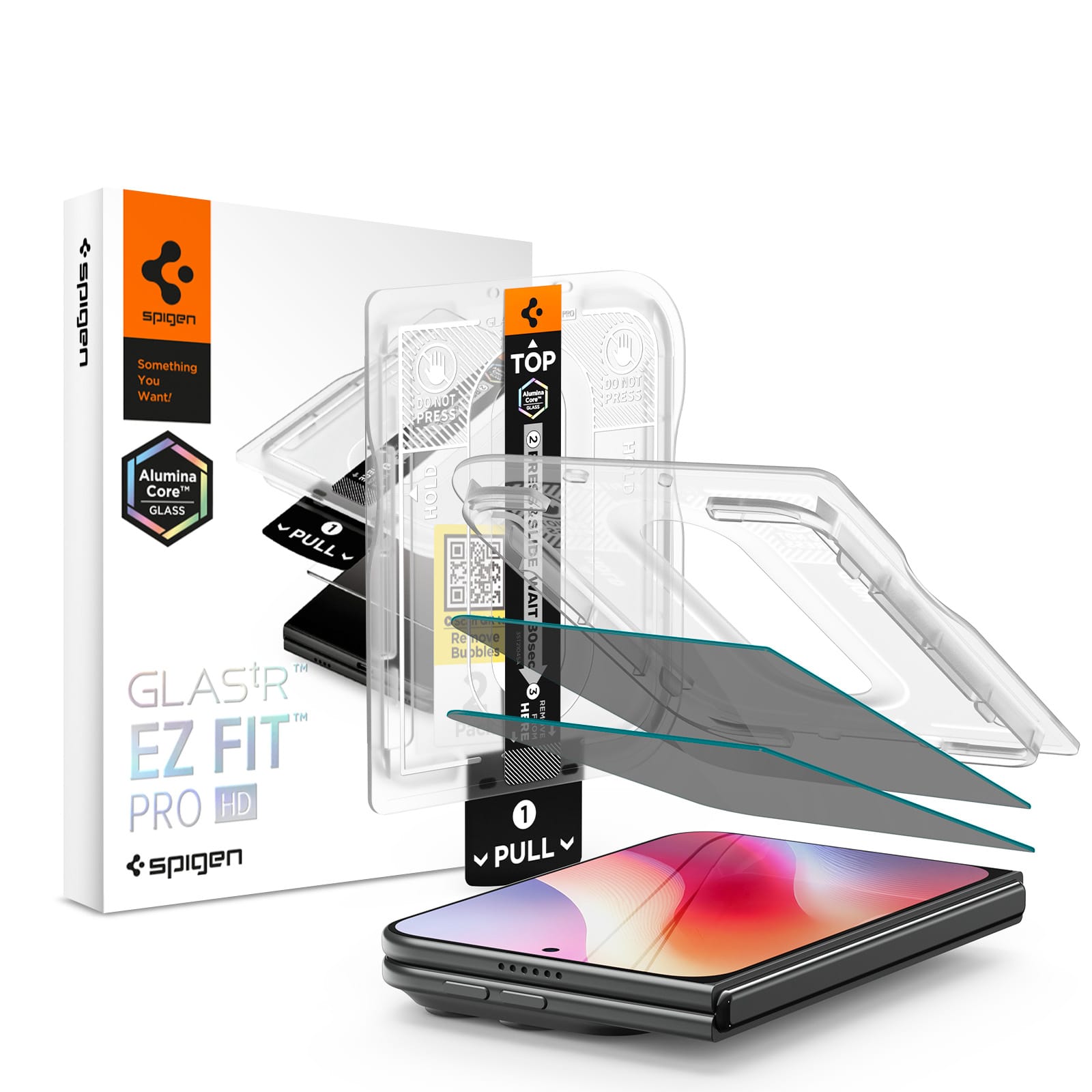 Privacy Τζάμι Προστασίας iPhone Duo Spigen Glas.tR EZ Fit Pro HD 2-Pack AGL12015