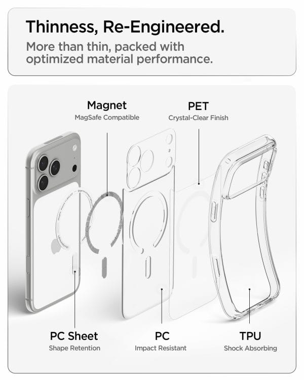 Spigen Ultra Hybrid MagSafe clear white - iPhone 18 Pro/17 Pro