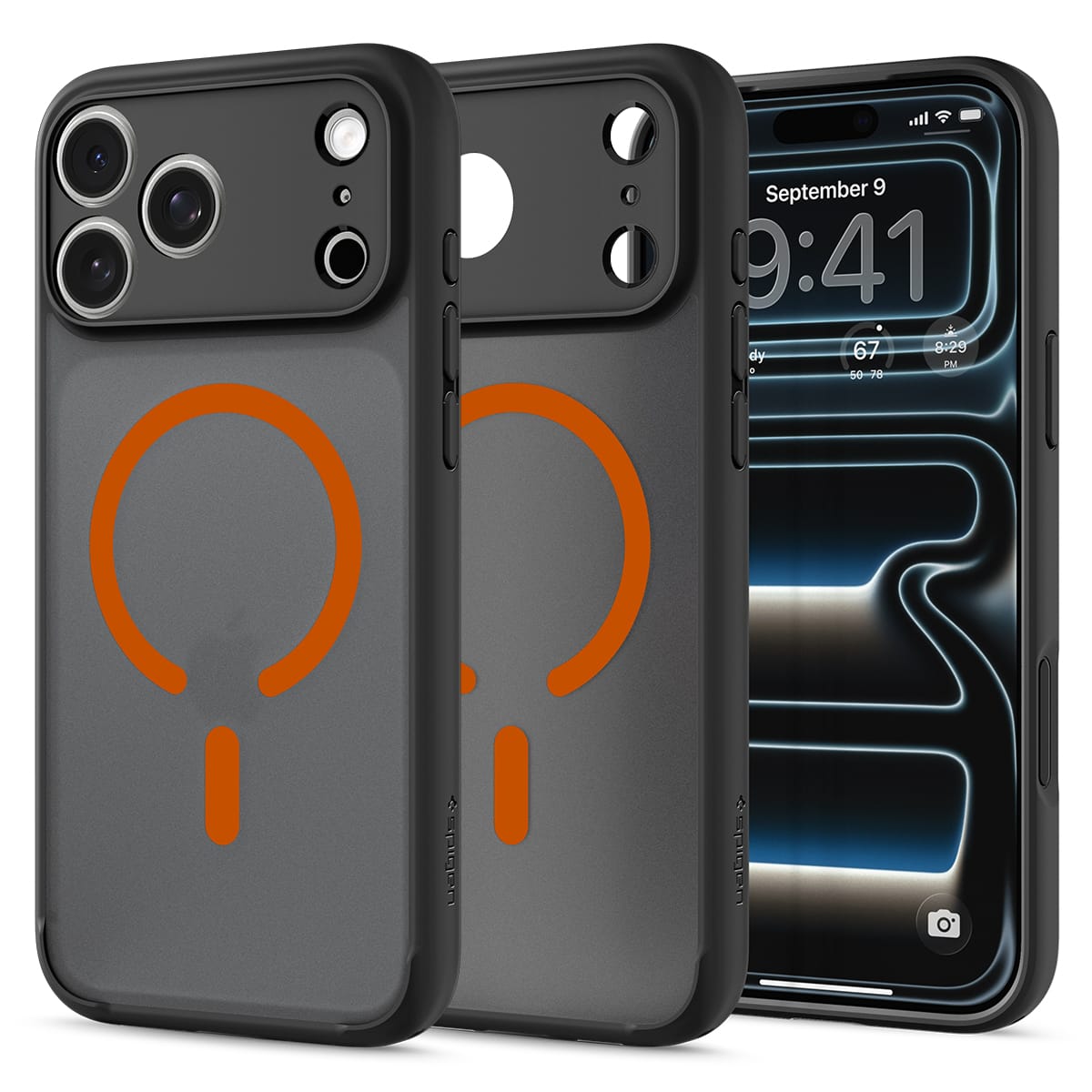 Spigen Ultra Hybrid MagSafe frost black orange - iPhone 18 Pro Max/17 Pro Max