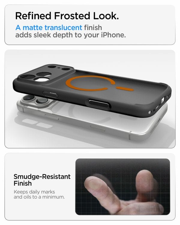 Spigen Ultra Hybrid MagSafe frost black orange - iPhone 18 Pro Max/17 Pro Max