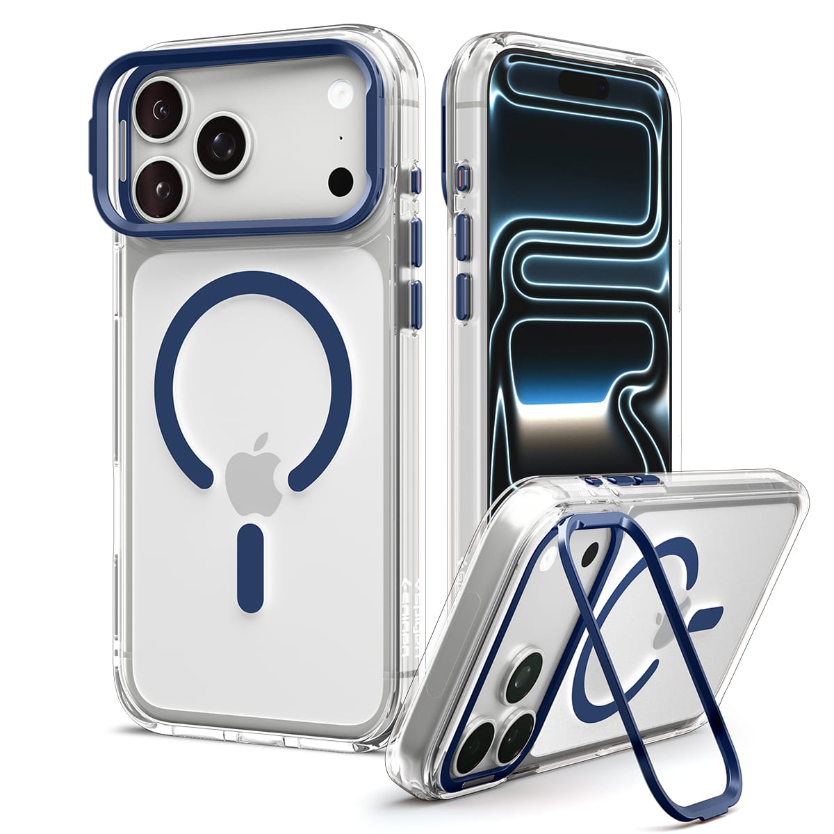 Spigen Ultra Hybrid Optik S MagSafe clear deep blue - iPhone 18 Pro/17 Pro
