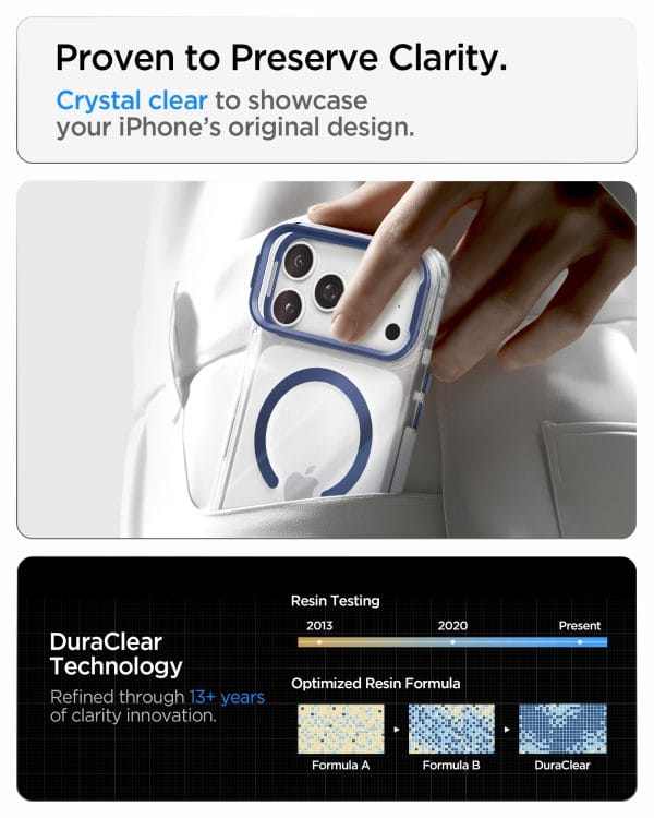 Spigen Ultra Hybrid Optik S MagSafe clear deep blue - iPhone 18 Pro/17 Pro