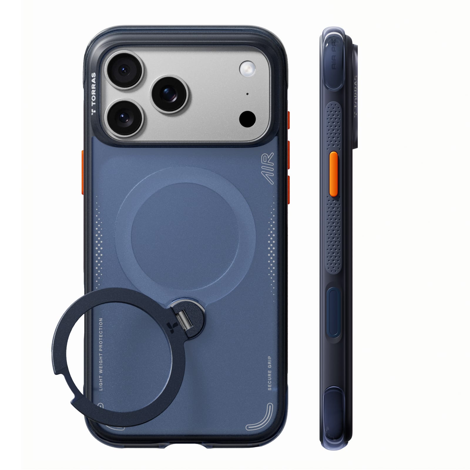 Θήκη iPhone 18 Pro Torras Ostand Q3 Air MagSafe Deep Blue