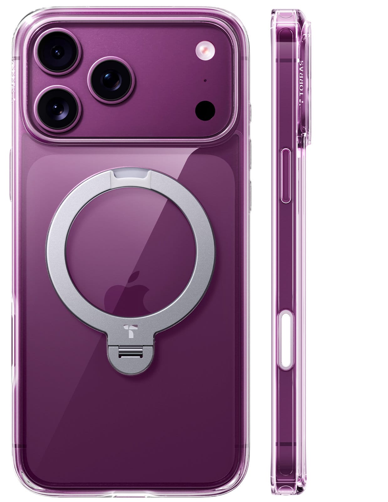 Θήκη iPhone 18 Pro Max Torras Ostand Q3 Spin MagSafe Clear με περιστρεφόμενο stand 360°