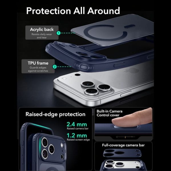 Θήκη iPhone 18 Pro Max / 17 Pro Max ESR Classic Hybrid MagSafe Frosted Blue (1A86400404) - Image 4