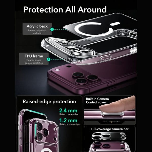 Σετ Θήκη + Τζάμι iPhone 17 Pro Max / 18 Pro Max ESR Classic Hybrid MagSafe Clear - Image 6