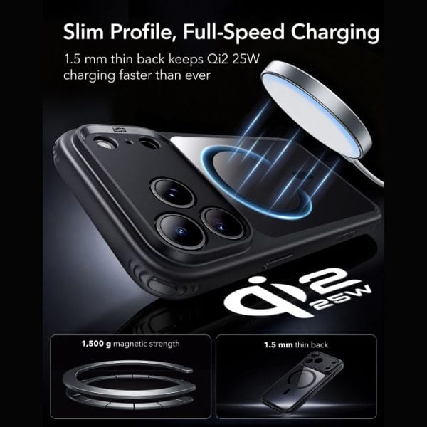 Σετ Θήκη + Τζάμι iPhone 17 Pro Max / 18 Pro Max ESR Classic Hybrid MagSafe Clear/Black - Image 5