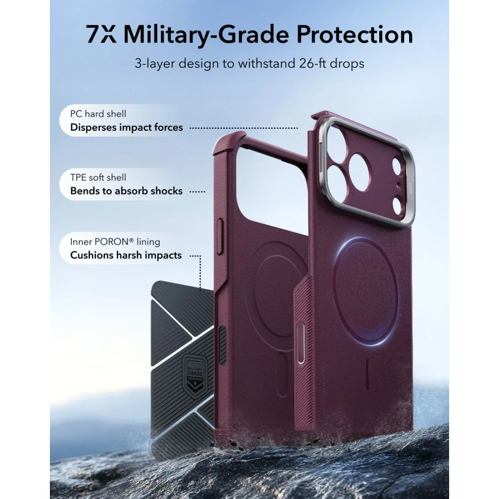 Θήκη iPhone 18 Pro / 17 Pro ESR Cyber Tough Kickstand MagSafe Deep Burgundy - Image 3