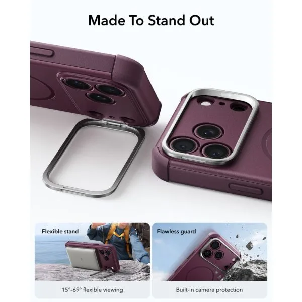 Θήκη iPhone 18 Pro / 17 Pro ESR Cyber Tough Kickstand MagSafe Deep Burgundy - Image 4